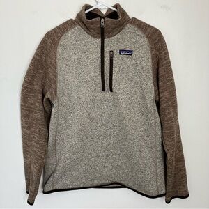 Patagonia Better Sweater Gray and Brown Fleece 1/4 Zip Pullover
